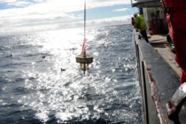 Recovery of a sediment trap in the North Atlantic. Photo: Chris Marsay, NOC.