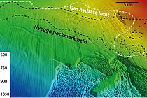 Bathymetric map of the Nyegga region off the coast of Central Norway. Graphic: Jens Karstens / GEOMAR