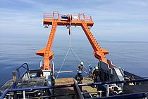 Während der Expedition POS483 im April und Mai 2015 testete ein GEOMAR-Team die Funktionsweise von MARTEMIS am Palinuro-Vulkankomplex im Mittelmeer. Foto: Hannah Grant, GEOMAR