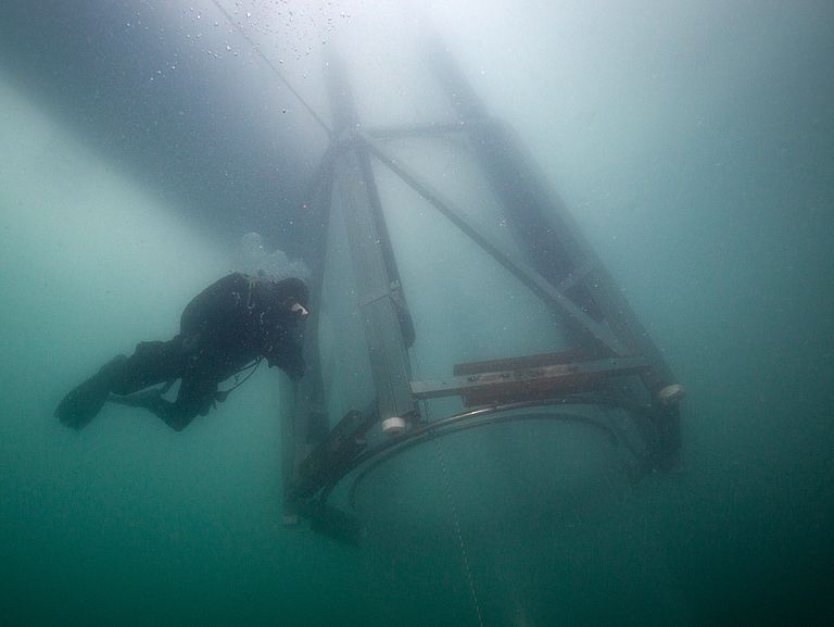 Divers under water