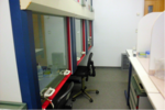 The three laminar-boxes in room 2 of the clean lab