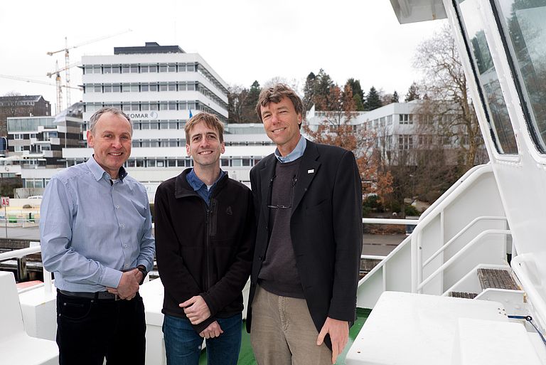 Die Autoren der aktuellen Studie: Dr. Lothar Stramma, Dr. Sunke Schmidtko und Professor Martin Visbeck. Foto: Jan Steffen, GEOMAR