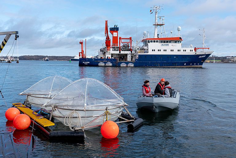 Research vessel ALKOR, inflatable and mesocosms