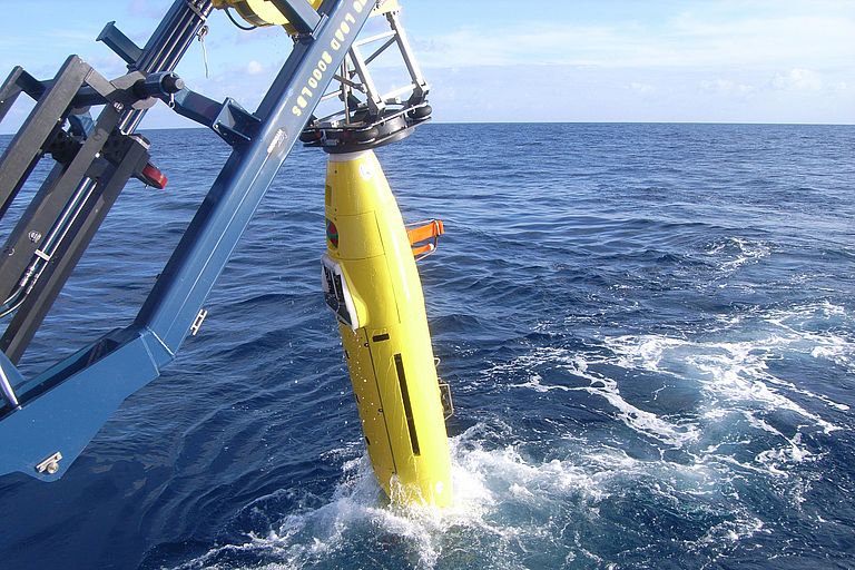 Das AUV ABYSS kommt während der Expedition zum Einsatz, um den Meeresgrund exakt zu kartieren. Foto: AUV-Team, GEOMAR