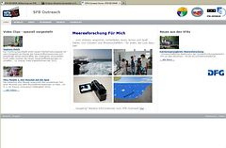 Screenshot des neuen Internet-Portals "Meeresforschung für Mich".