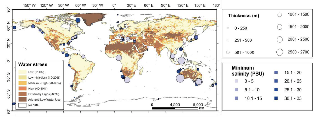 Global map of water stress