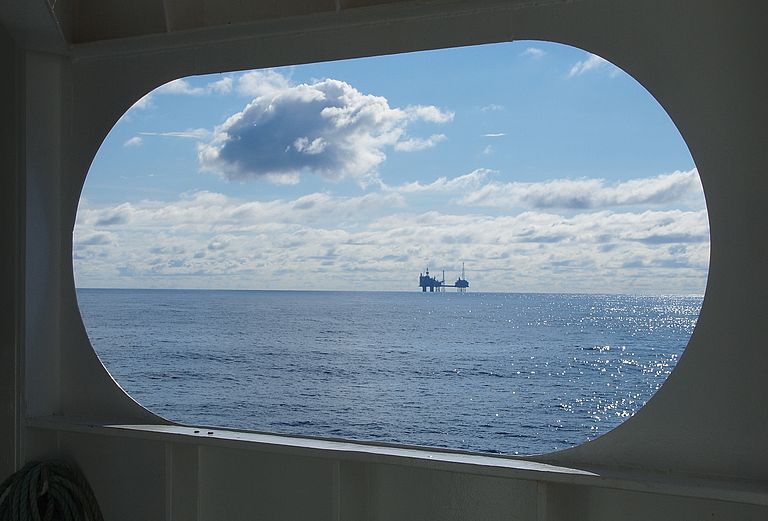 Ölförderplattform in der Nordsee. Foto: L. Vielstädte, GEOMAR.