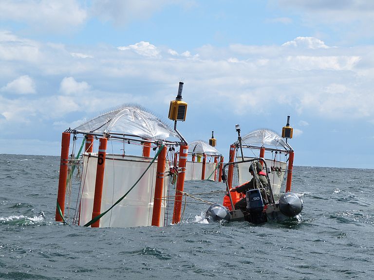 Mesocosm experiment in the Baltic Sea. picture: GEOMAR.