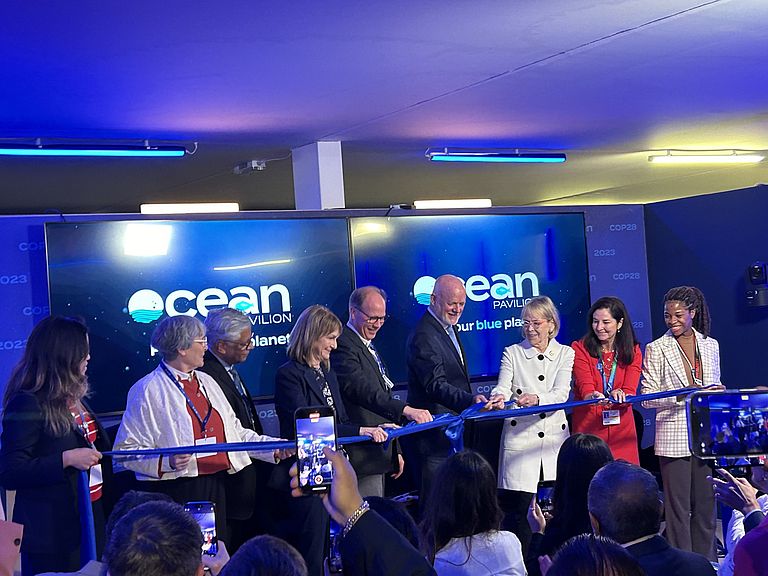 Opening of the COP28 Ocean Pavilion. Photo: Andreas Oschlies, GEOMAR