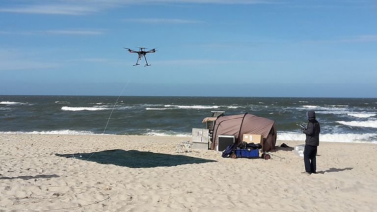 Drone experiment of the beach of the island of Sylt. Source: B. Quack, GEOMAR.