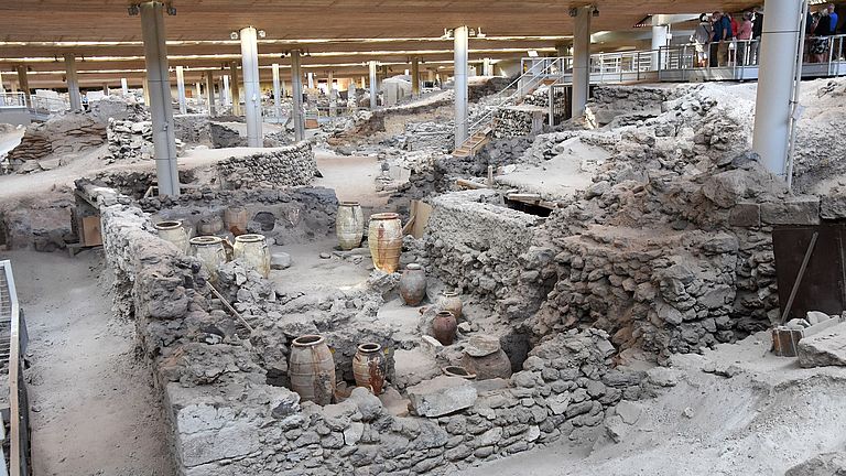 Excavation site of the city of Akrotiri