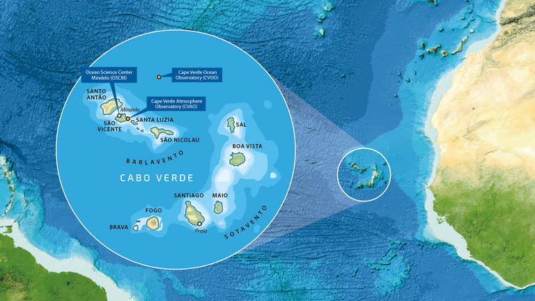 Die Kapverdischen Inseln liegen 1.500 Kilometer südwestlich der Kanarischen Inseln und rund 600 Kilometer westlich der Küste des Senegals. 