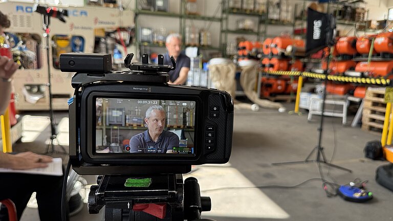 Foto von der Filmkamera des Drehteams