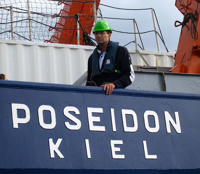 Prof. Dr. Ulf Riebesell an Bord FS POSEIDON. Foto: Mona Botros