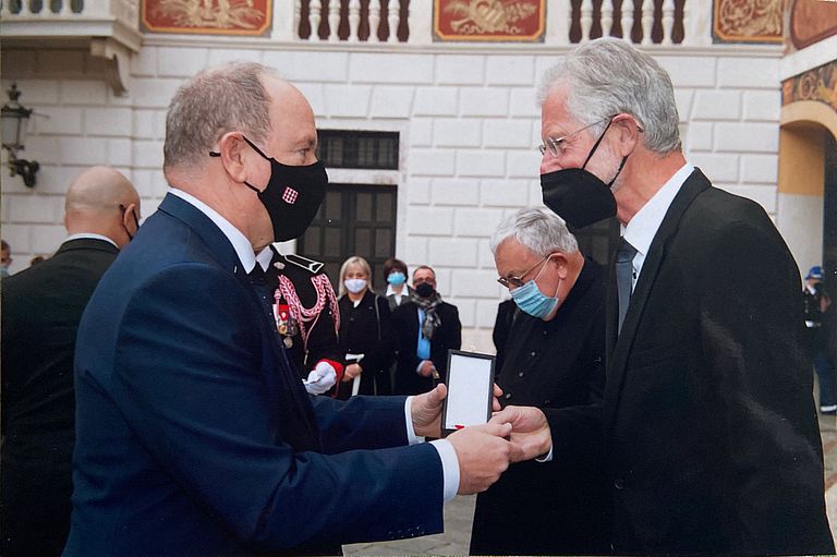 S.D. Fürst Albert II. von Monaco und Professor Dr. Peter Herzig