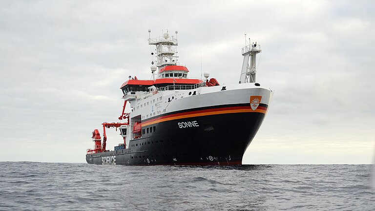 A research vessel at sea