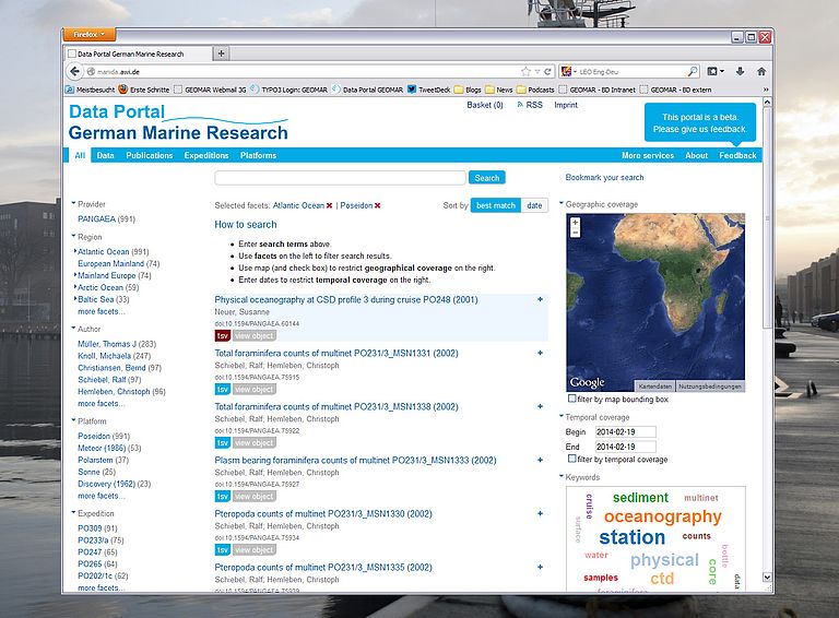 The Data Portal German Marine Research