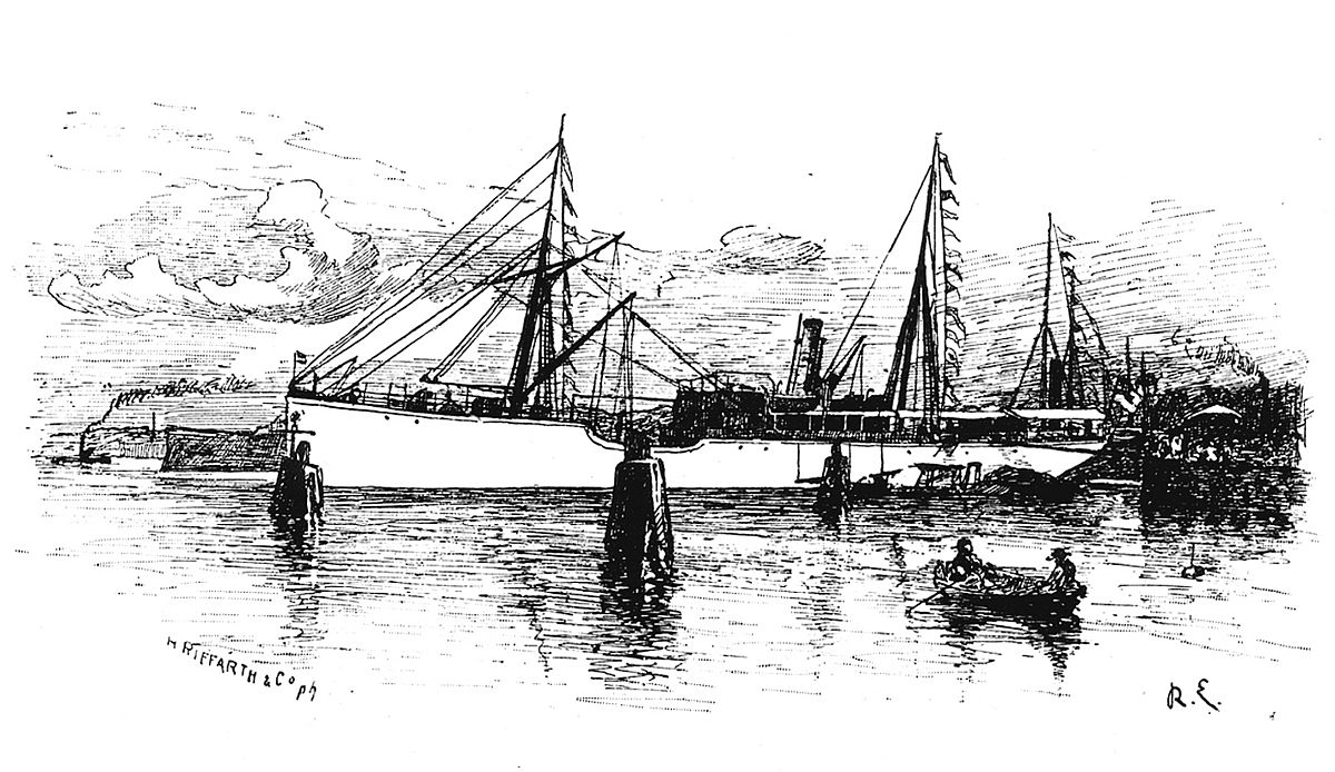 Im Juli 1889 startete die „Plankton Expedition“ mit dem gecharterten Dampfer „National“ unter der Leitung von Victor Hensen in Kiel, Abb: Archiv GEOMAR