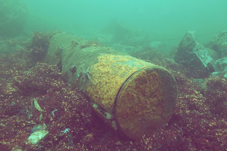 Ammunition residues at the bottom of the Baltic Sea. Photo: GEOMAR.