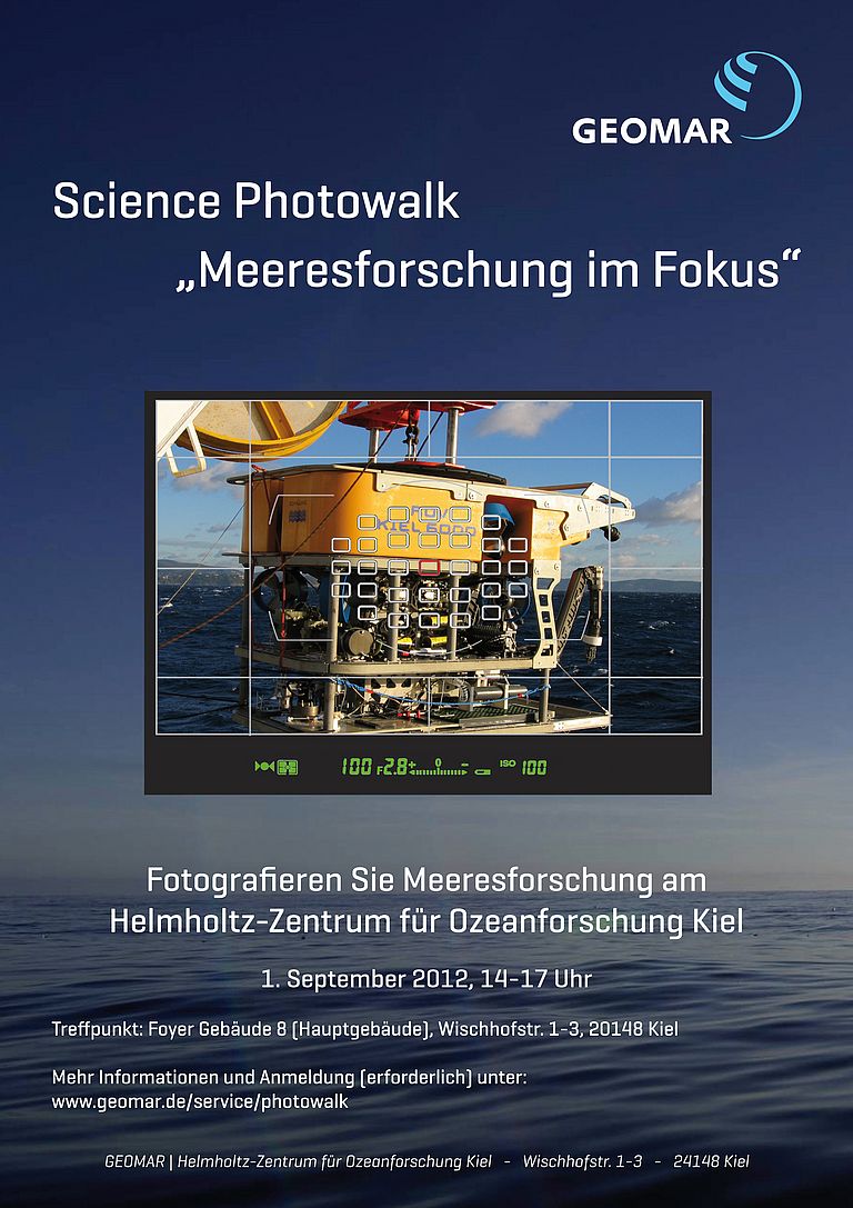 Das Ankündigungsplakat des GEOMAR Photowalks 2012.