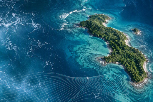 Cover des Reports, auf dem Bild ist eine sehr kleine Insel im Meer zu sehen