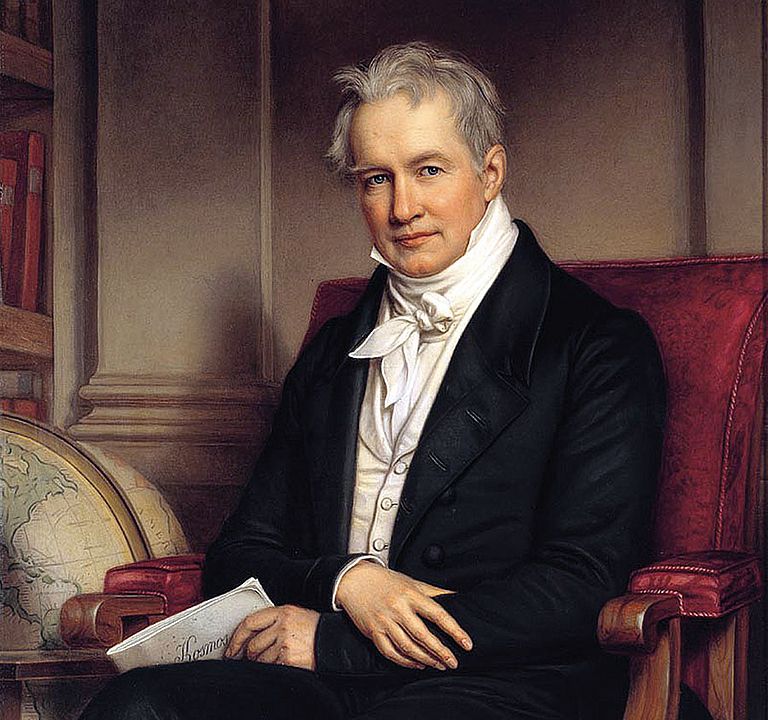 Alexander von Humboldt schrieb um 1845: „Die Tiefe des Ozeans und des Luftmeeres sind uns beide unbekannt. Im Ocean hat man an einigen Punkten, unter den Tropen, in einer Tiefe von 25.300 Fuß (mehr als einer geographischen Meile) noch keinen Grund gefunden.“ Bild: Joseph Karl Stieler, 1843