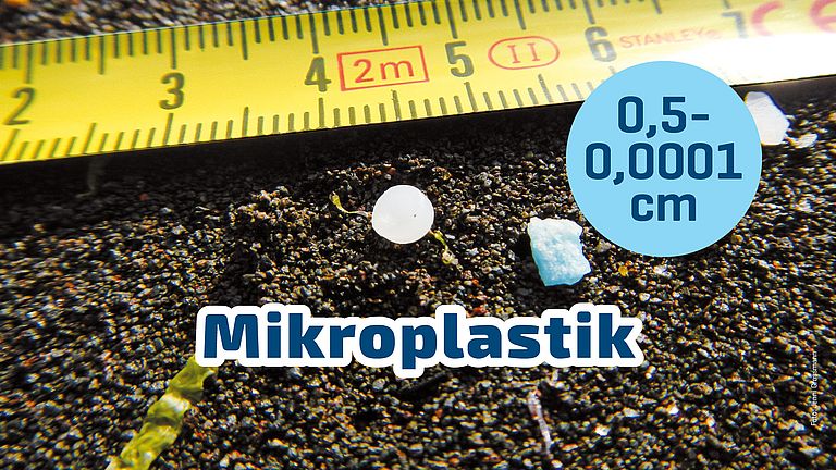 Mikroplastik: 0,0001 bis  0,5 Zentimeter