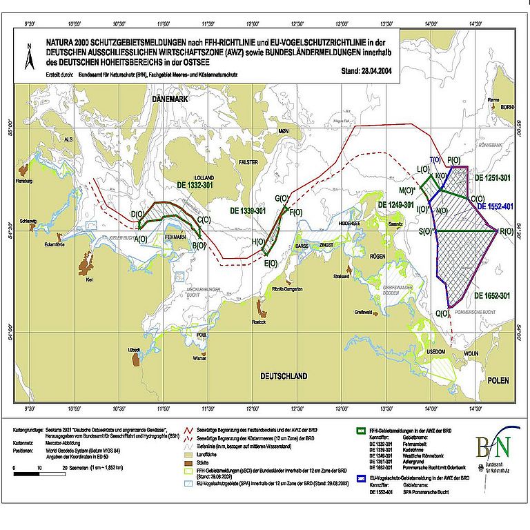 Die Natura 2000-Gebiete in der Ostsee. Grafik BfN
