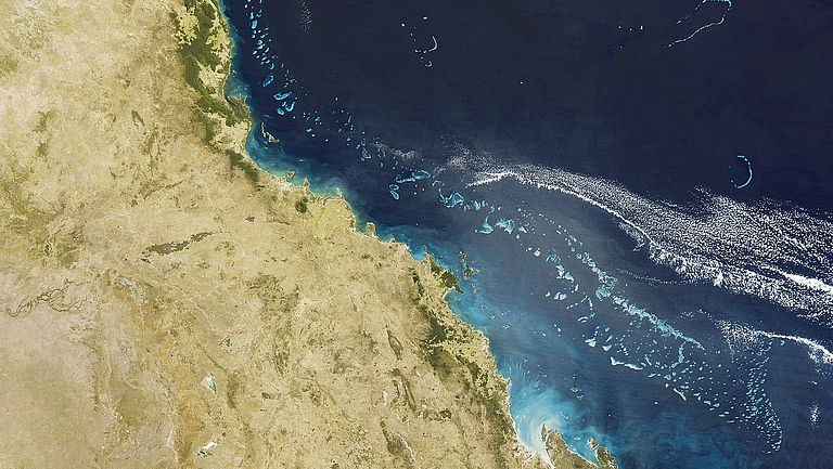 Das Große Barriereriff an der nordöstlichen Küste von Australien