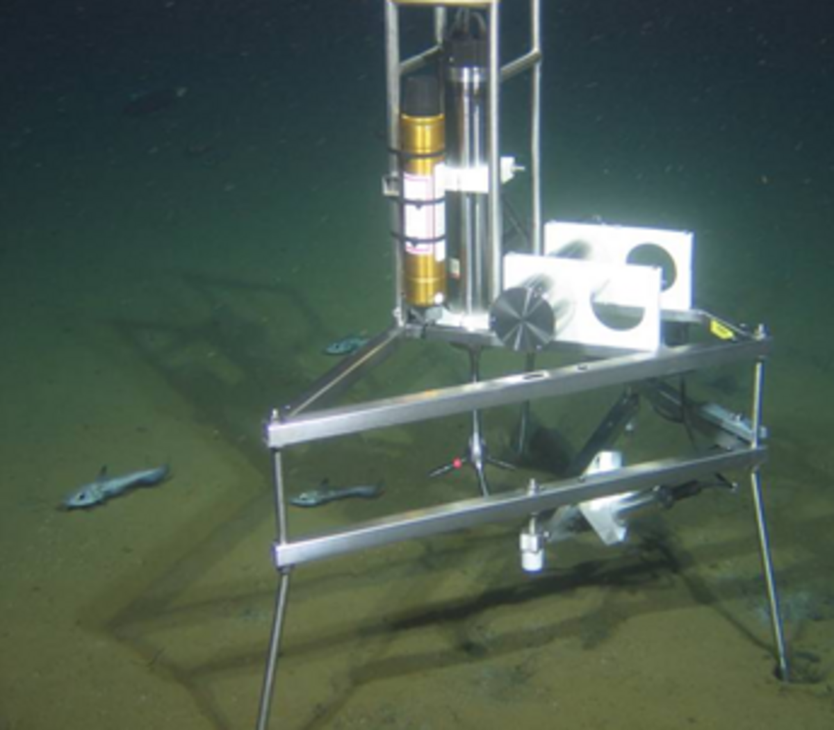 Eddy Correlation module deployed by ROV Kiel 6000 next to bacterial mats off Chile.