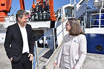 GEOMAR-Direktorin Professorin Dr. Katja Matthes und Robert Habeck, Bundesminister für Wirtschaft und Klimaschutz 