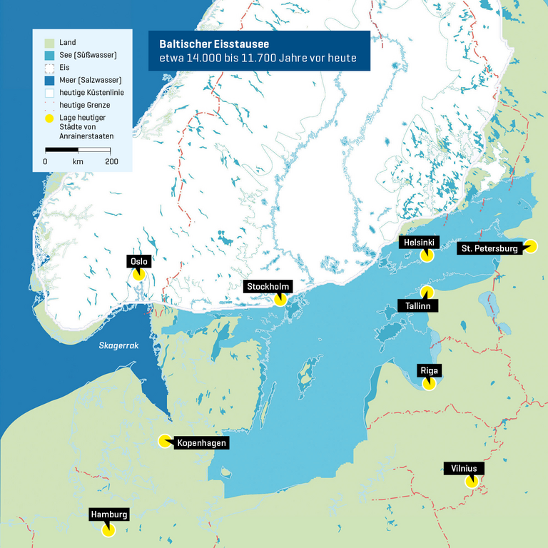 Karte des Baltischen Eisstausees