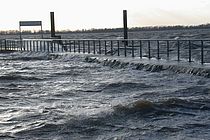Sturmflut an der Elbe. Foto: A. Villwock.