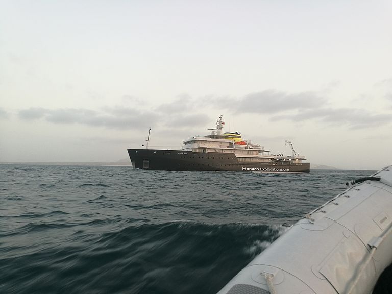 YERSIN, the research vessel of Monaco Explorations. Photo: Björn Fiedler/GEOMAR
