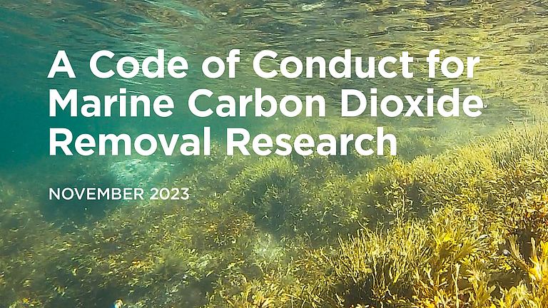 Cover "A Code of Conduct for Marine Carbon Dioxide Removal Research (Ausschnitt)