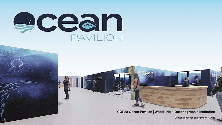 The COP28 Ocean Pavilion. Graphik: CambridgeSeven/Woods Hole