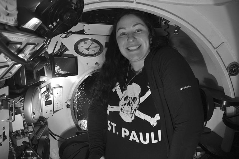 Dr. Victoria "Vicky" Bertics inside the JAGO submersible. Photo: private