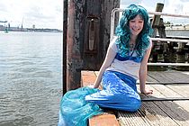 "Movie Star" Anneke plays a mermaid in the Summer School movie on nutrient turnover in the ocean. Photo: J. Dengg