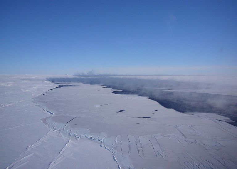 Aerial view of a polynya in the Southern Ocean. Photo: Jan Lieser, ACE CRC, Australia