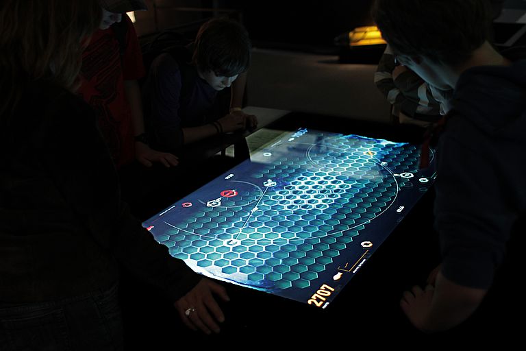 Spielerisch nachhaltige Fischerei erlernen: Der Ecoocean vom Exzellenzcluster "Ozean der Zukunft". Foto: Ozean der Zukunft.