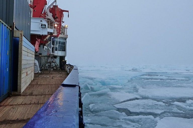RV PLOARSTERN and iced sea