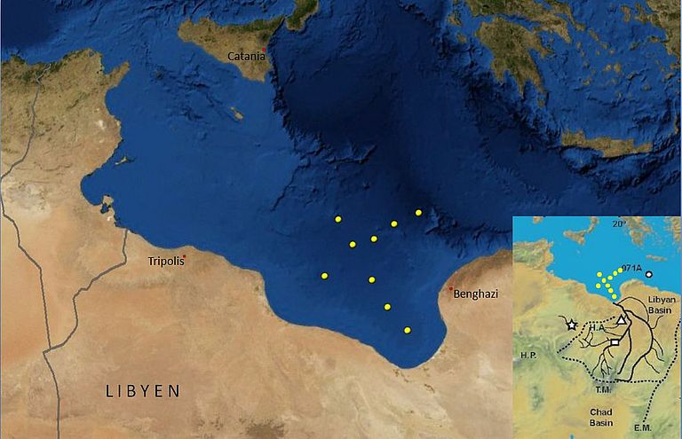 Map of the nine sampling stations in the Gulf of Sirte. (from Osborne et al., 2008)