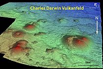Meeresbodentopographie des Charles Darwin Vulkanfeldes nahe der Kapverdischen Inseln. Quelle: IFM-GEOMAR.