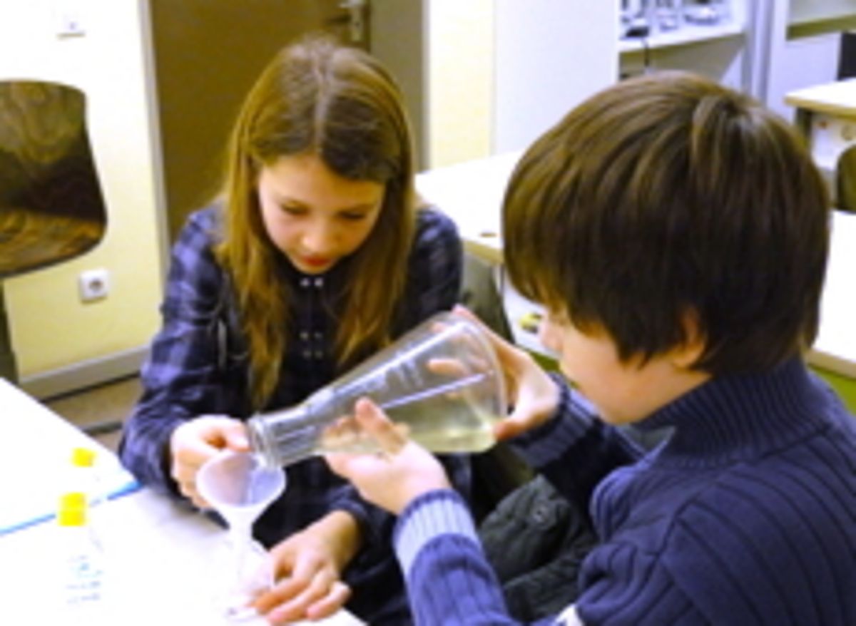 Children working with plankton samples