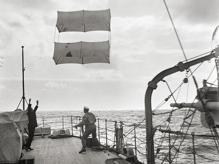 Ascent of a meteorological kite.