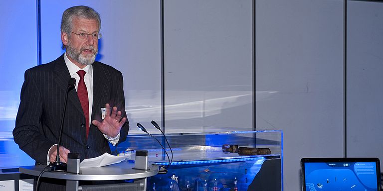 Prof. Dr. Peter Herzig, Erster Stellvertretender Vorsitzender des Konsortiums Deutsche Meeresforschung auf dem Empfang im Europäischen Parlament. Fotos: Horst Wagner/KDM