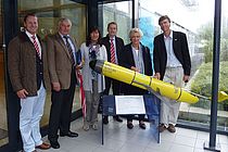 Susanne Herold, Daniel Günther, Marion Herdan, Wilfried Wengler, Joachim Bodenstaff (v.r.) mit Prof. Martin Visbeck. Foto: A. Villwock.