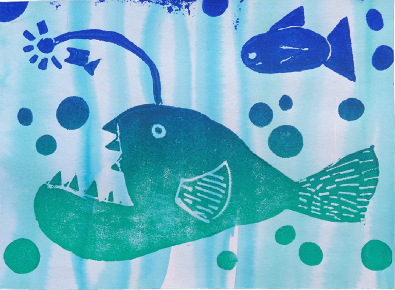 ‘Angler Fish’ von Odhran Bates Fallon (6 Jahre). Quelle: https://wildpostcardproject.com