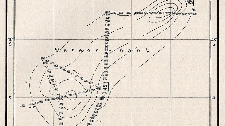 Old map showing the Meteor Bank