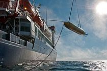 The first on sea deployment of the AUV during a Polarstern expedition in 2010 (Fram Strait). 